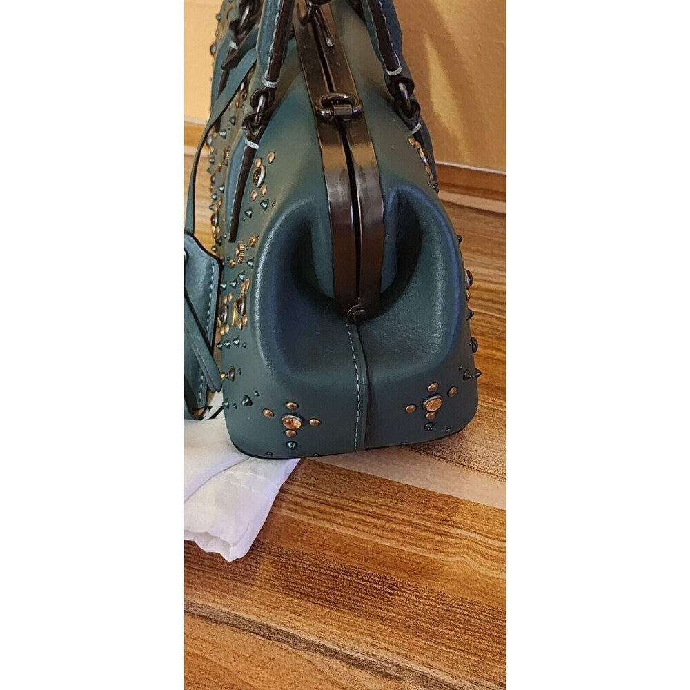 Coach 1941 Rivets Kisslock Satchel Green -limited Edition - Picture 3 of 10